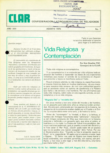 Boletín CLAR No 7 de 1975