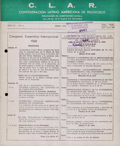 Boletín CLAR No 4 de 1968